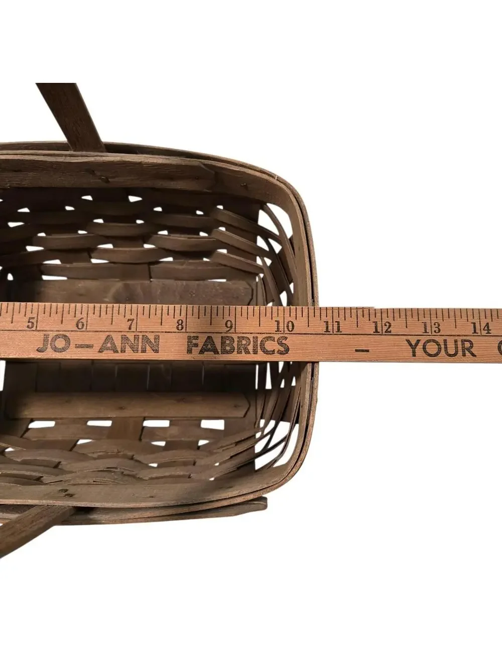 Vintage 1985 Longaberger Handwoven Medium Market Basket Signed EKS Dated, EUC